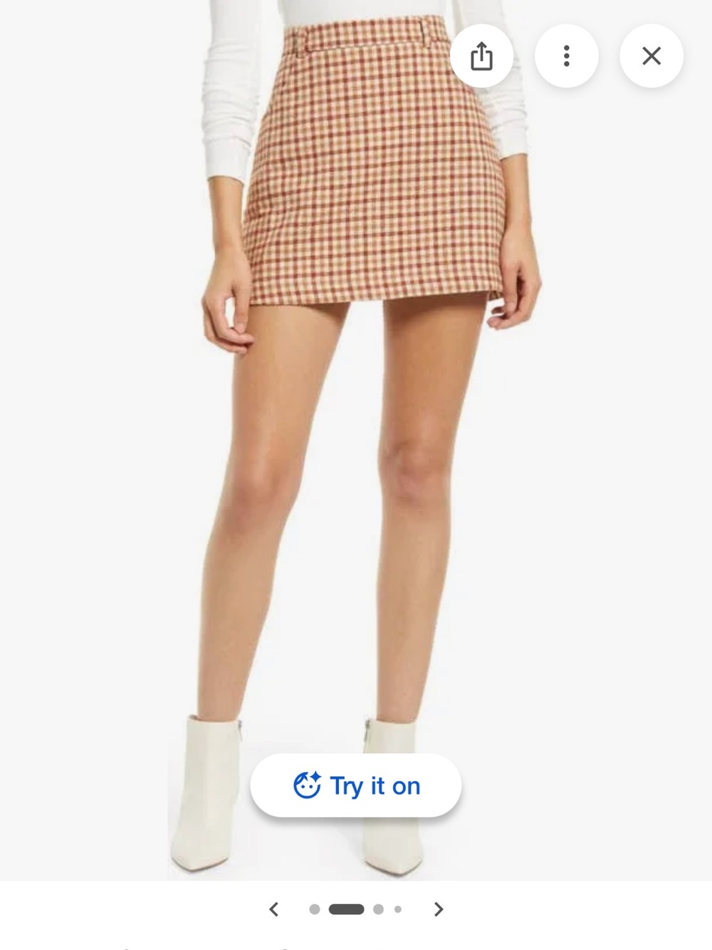 Lulus Sycamore Check Plaid Miniskirt Size Medium